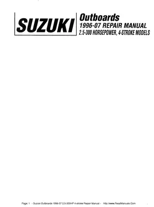 1996-2007 Suzuki outboard motor 2.5hp-300hp repair manual Preview image 1