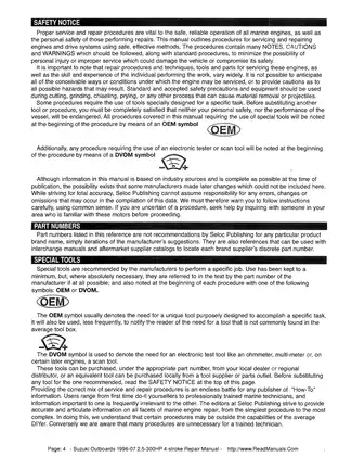 Comprehensive Suzuki Outboard 1996-2007 2.5-300HP 4-Stroke Repair Manual Preview image 4
