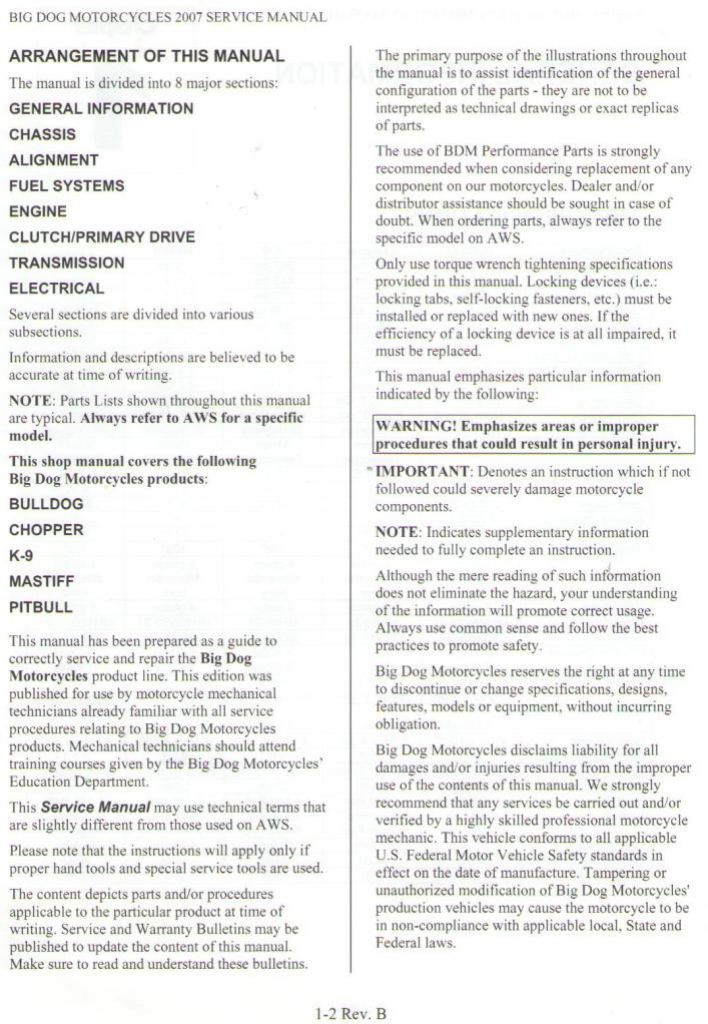 2007 Big Dog repair service manual Preview image 5