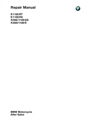 1994-1999 BMW R1100RT, R1100RS, R850, 1100GS, R850, 1100R, R259 repair manual Preview image 1