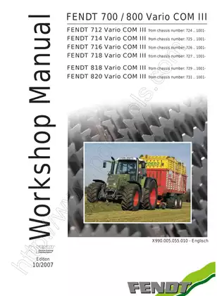 1999-2006 Fendt 712, 714, 716, 718, 818, 820 tractor workshop manual Preview image 1