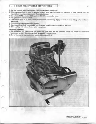 HONDA XR75 Shop Manual (1977) - Complete Service Guide Preview image 2