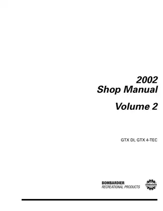 2002 Sea-Doo GTX DI, GTX 4 TEC manual Preview image 2