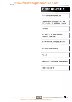 1995-1997 Aprilia RS 250 manual Preview image 1