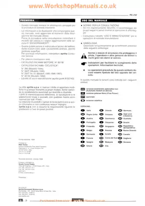 1995-1997 Aprilia RS 250 manual Preview image 2