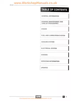 1995-1997 Aprilia RS 250 manual Preview image 5