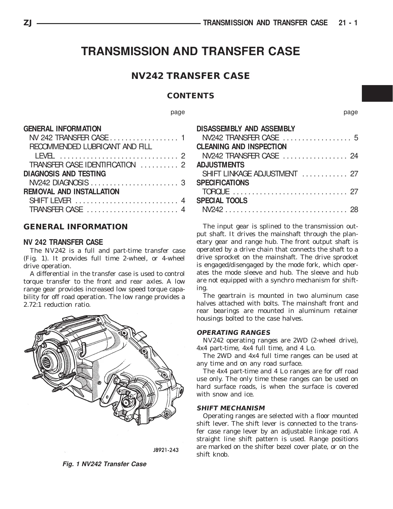 1996 Jeep Grand Cherokee ZJ repair manual
