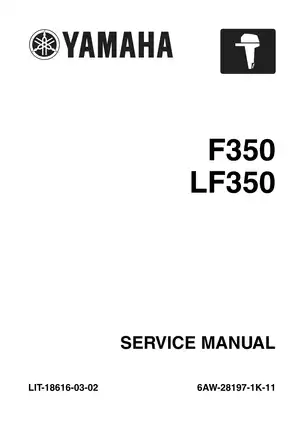 Yamaha F350, LF350 outboard motor service manual Preview image 1