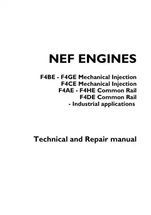 NEF IVECO engine F4B4-F4GE New Holland technical and manual Preview image 1