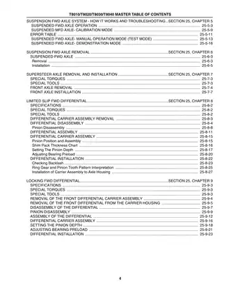Comprehensive Repair and Service Manual for T8010, T8020, T8030, and T8040 Tractors Preview image 4