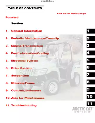 2006 Arctic Cat Prowler XT650 H1 4X4 UTV repair manual Preview image 2