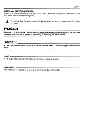 Yamaha WaveRunner XL760 & XL1200 Service Manual (1997 Edition) Preview image 4