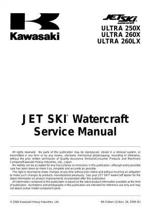 Kawasaki Jet Ski Ultra Series Service Manual (ULTRA 250X, 260X, 260LX) Preview image 5