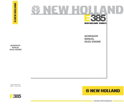 Preview: New Holland Kobelco E385 Excavator Isuzu 4HK1, 6HK1 Engine Workshop Manual (PN 604.13.649)