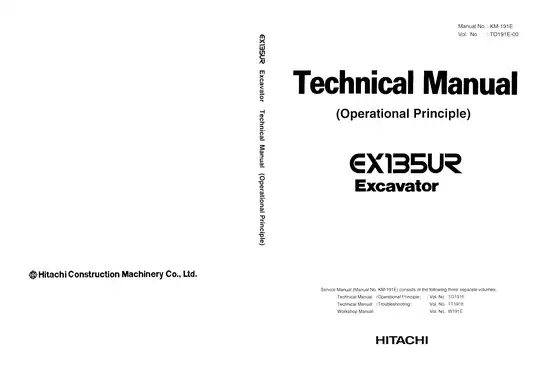 Hitachi EX135UR Excavator Technical & Service Manual (KM-191E)