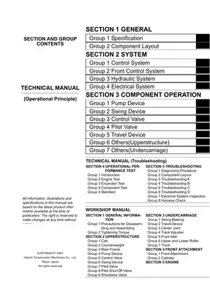 Hitachi EX135UR Excavator Technical & Service Manual (KM-191E) Preview image 5