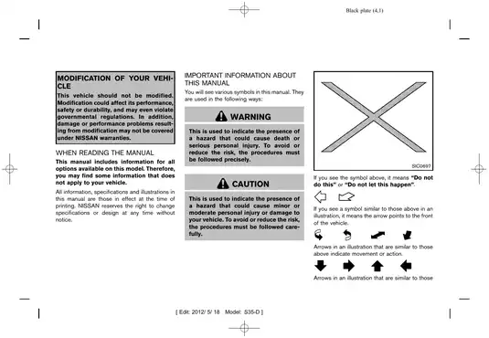 2013 Nissan Rogue owners user manual Preview image 3