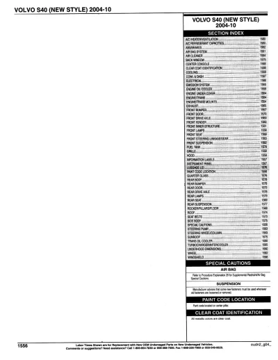 Preview: 2004–2010 Volvo S40 (New Style) Parts Manual (P/N 30716315-4)