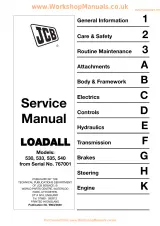 JCB 530, 533, 535, 540 Loadall 1993–1997 Service Manual (P/N 9803/3630) – preview page 1