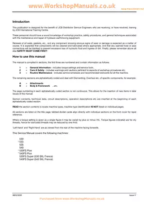 JCB Loadall 530, 533, 535, 540, 530FS Plus 540FS Plus 530FS Super;540FS Super, 9803 telescopic handler manual Preview image 3