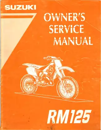 1996 Suzuki RM125 owners service manual Preview image 1