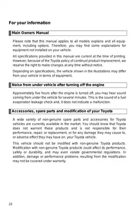 2013 Toyota FJ Cruiser SUV owners manual Preview image 2