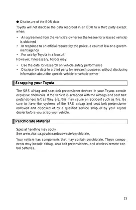Toyota Vehicle Owner's Manual - Comprehensive Guide for Safe Driving and Maintenance Preview image 5