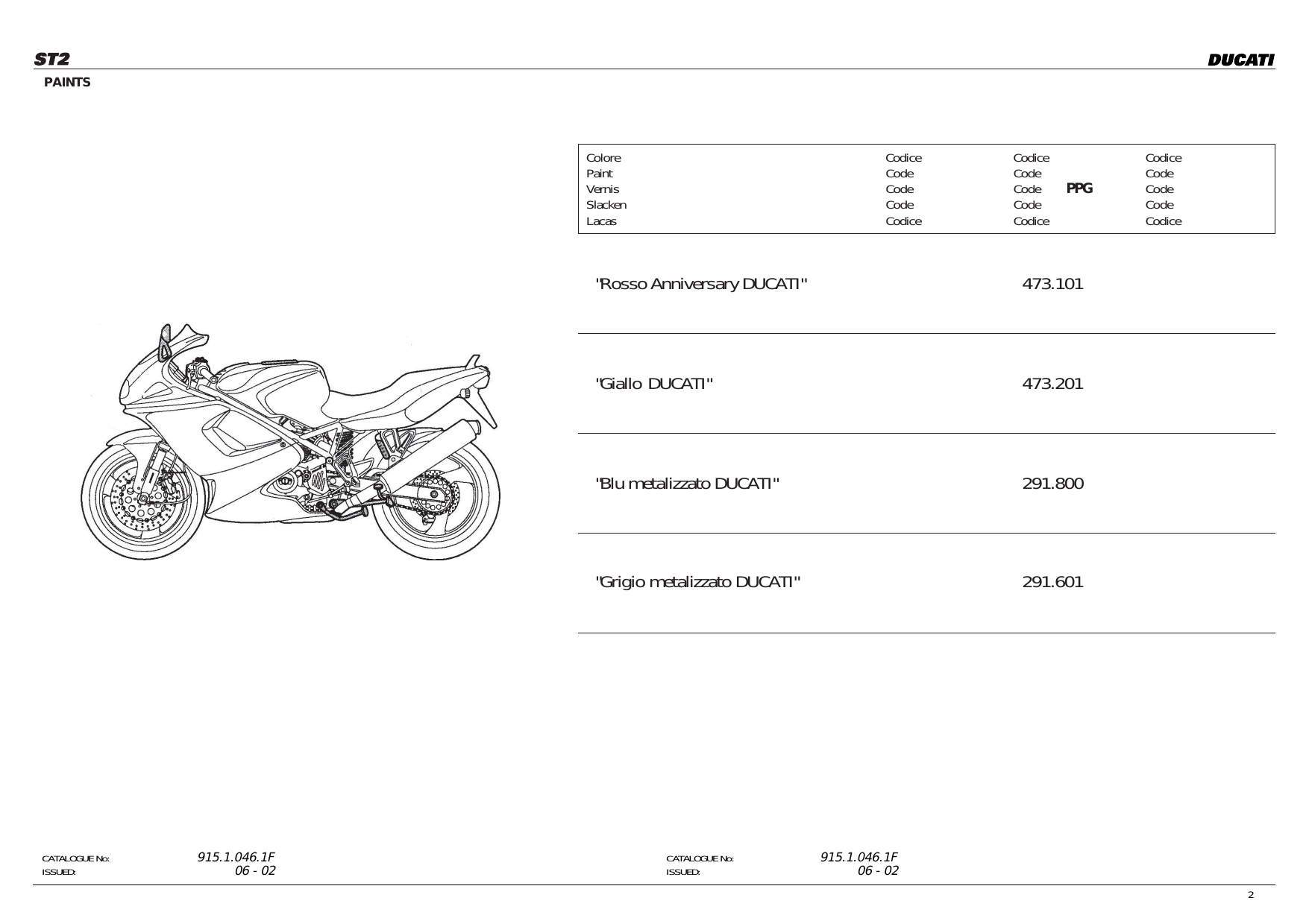 2000-2003 Ducati ST2 parts catalog and assembly manual Preview image 2