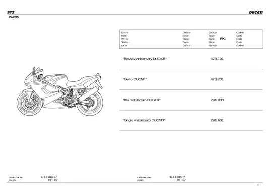 2000-2003 Ducati ST2 parts catalog and assembly manual Preview image 2
