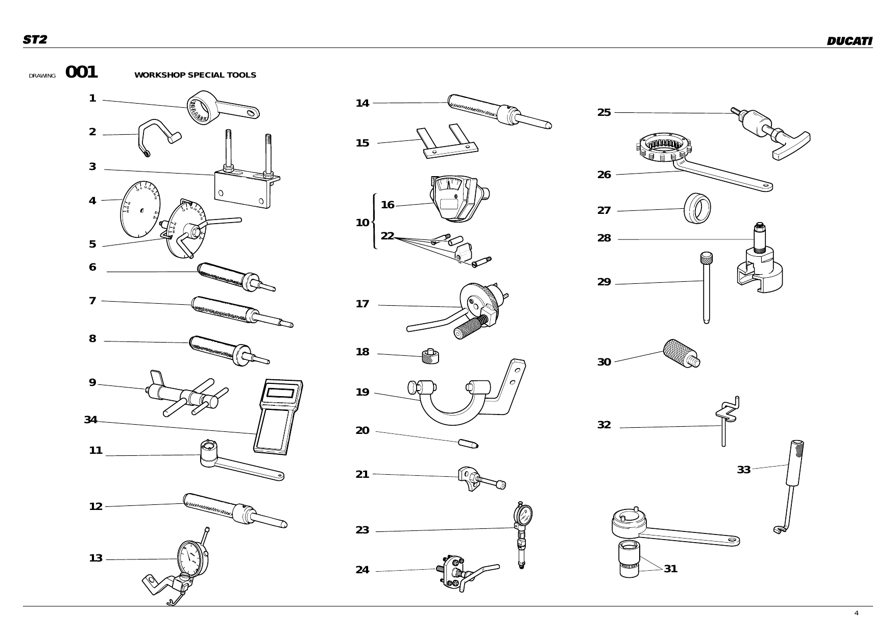 2000-2003 Ducati ST2 parts catalog and assembly manual Preview image 4