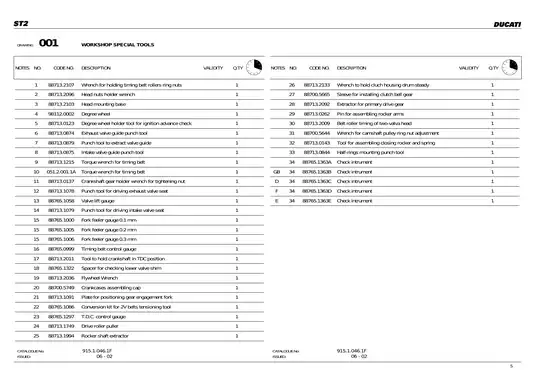 2000-2003 Ducati ST2 parts catalog and assembly manual Preview image 5