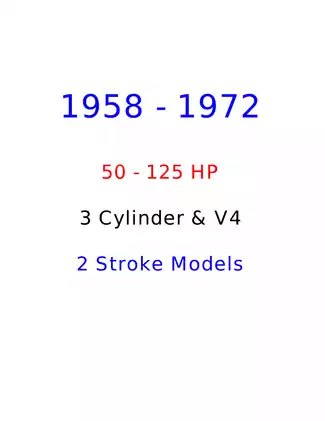 Comprehensive Johnson Evinrude Outboard Motor Service Manual (1958-1972)