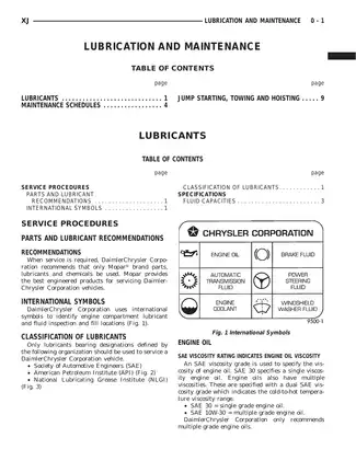 2000 Jeep Cherokee XJ manual Preview image 1