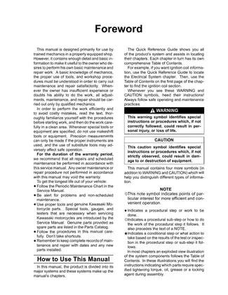 Kawasaki Motorcycle Service Manual: Comprehensive Guide for EN500 Series (C1 - C7F Models) Preview image 5