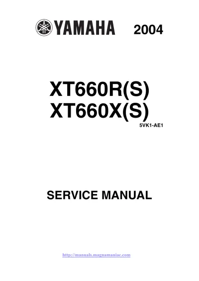 Yamaha XT660R(S),  XT660X(S) 2004 OEM Service Manual