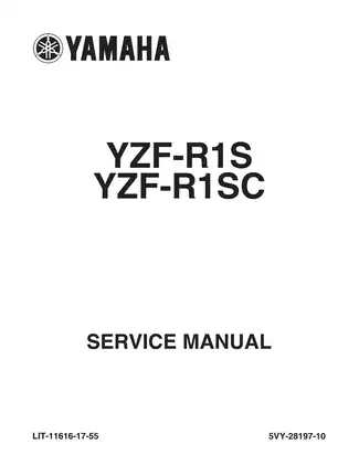 2004-2006 Yamaha YZF-R1, YZF-R1S, YZF-R1SC service manual Preview image 1