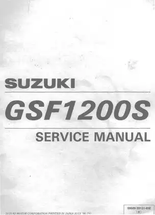 1996-1997 Suzuki GSF1200S Bandit service manual