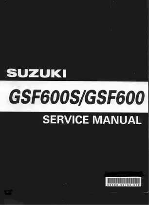 SUZUKI GSF600S/GSF600 Motorcycle Service Manual (2000 Model)
