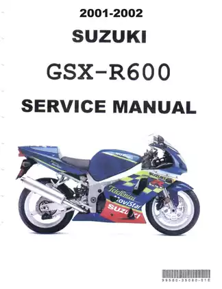 2001-2002 Suzuki GSX-R600 service manual Preview image 1