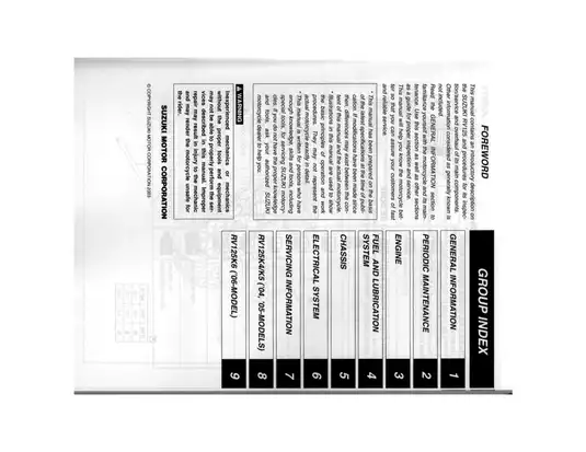 Comprehensive Service Manual for Suzuki RV125 (2003-2006 Models) Preview image 2