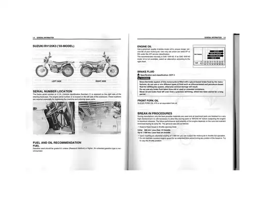 Comprehensive Service Manual for Suzuki RV125 (2003-2006 Models) Preview image 5