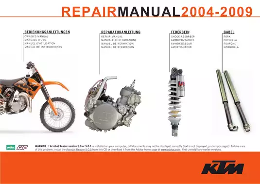 2004-2009 KTM 85SX, 105SX service manual Preview image 1