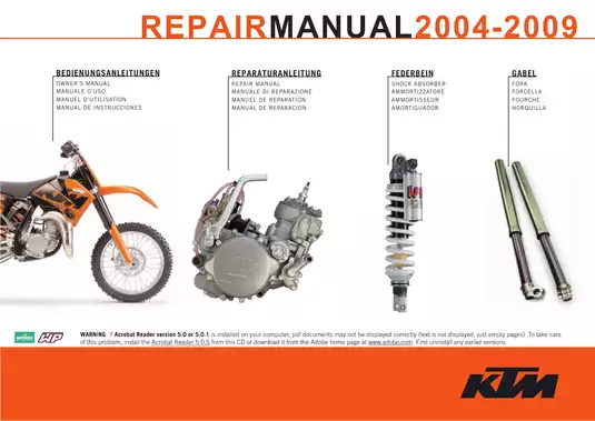 KTM 85 SX / 105 SX Owner's Manual 2004-2009 - Complete Repair, Maintenance & Service Guide