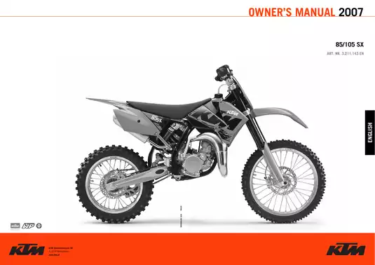 KTM 85 SX / 105 SX Owner's Manual 2004-2009 - Complete Repair, Maintenance & Service Guide Preview image 2
