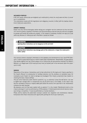 KTM 85 SX / 105 SX Owner's Manual 2004-2009 - Complete Repair, Maintenance & Service Guide Preview image 3