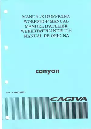 CAGIVA Motorcycle Workshop Manual (Part No. 8000 88273)