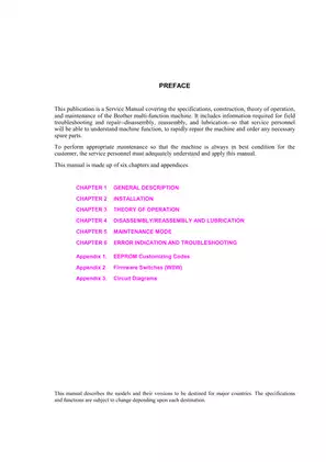 Brother Multi-Function Machine Service Manual (MFC6800, DCP1000, MFC9180, MFC9160) Preview image 3