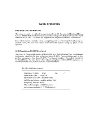 Brother Multi-Function Machine Service Manual (MFC6800, DCP1000, MFC9180, MFC9160) Preview image 4