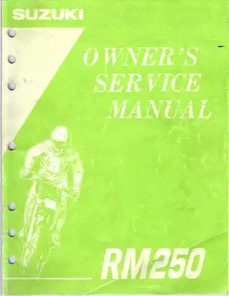 Suzuki RM250 Service Manual (1999-2002) - Comprehensive Maintenance & Repair Guide