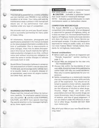 Suzuki RM250 Service Manual (1999-2002) - Comprehensive Maintenance & Repair Guide Preview image 3